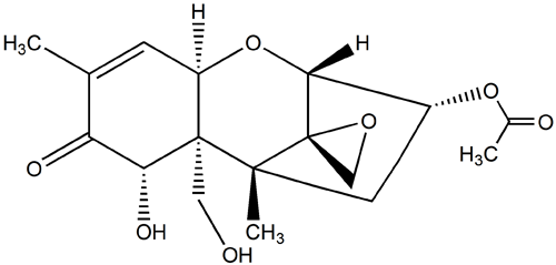 Wzór strukturalny 3-acetylodeoksyniwalenolu (3-AcDON)